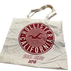 Hollister red and white cotton “Black Friday” tote bag. NWT.